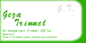 geza trimmel business card